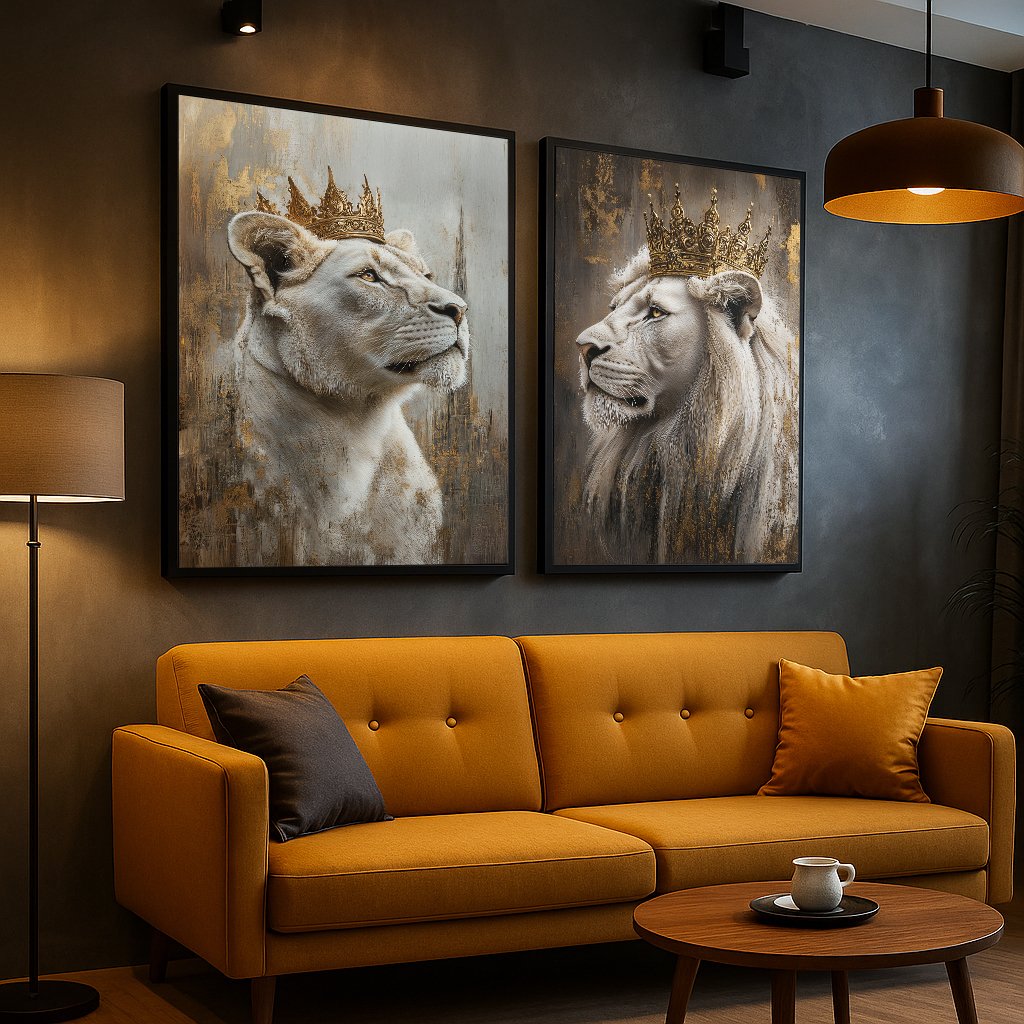 Quadro Duo Rei E Rainha