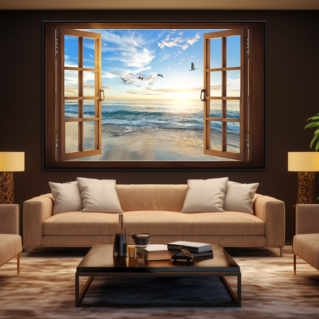 Quadro Janela Praia