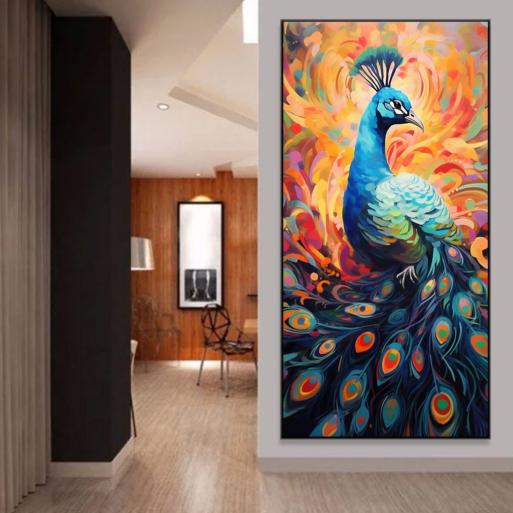 Quadro Pavão Colorful